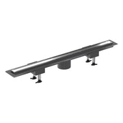 Canalina doccia 80 cm in alluminio reversibile scarico centrale, sifone e piletta inclusi