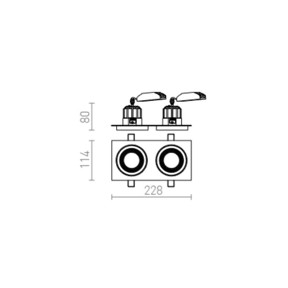 Faretto SHARM SQ II da incasso marrone/oro perlato 230V LED 2x10W 24° 3000K