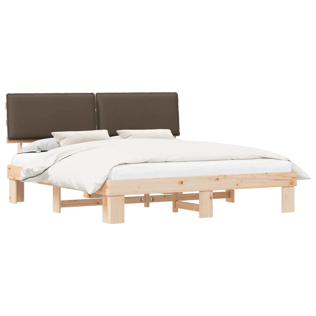 Letto con Testiera Rivestita Talpa 180 x 200 cm Pino massello
