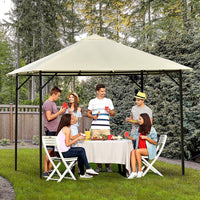 Gazebo da Giardino 3x3m in Metallo e Poliestere Bianco Crema