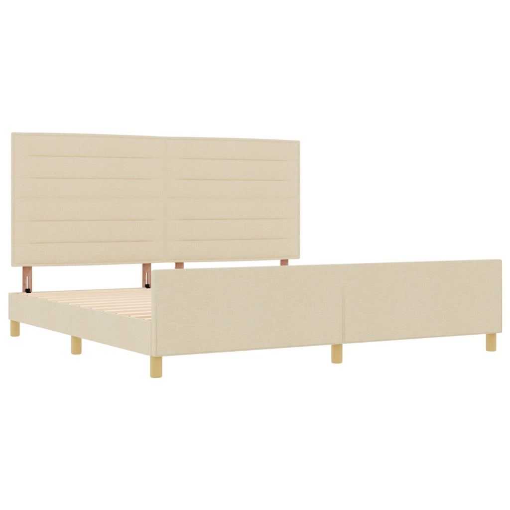 Letto in tessuto panna  200x200 cm