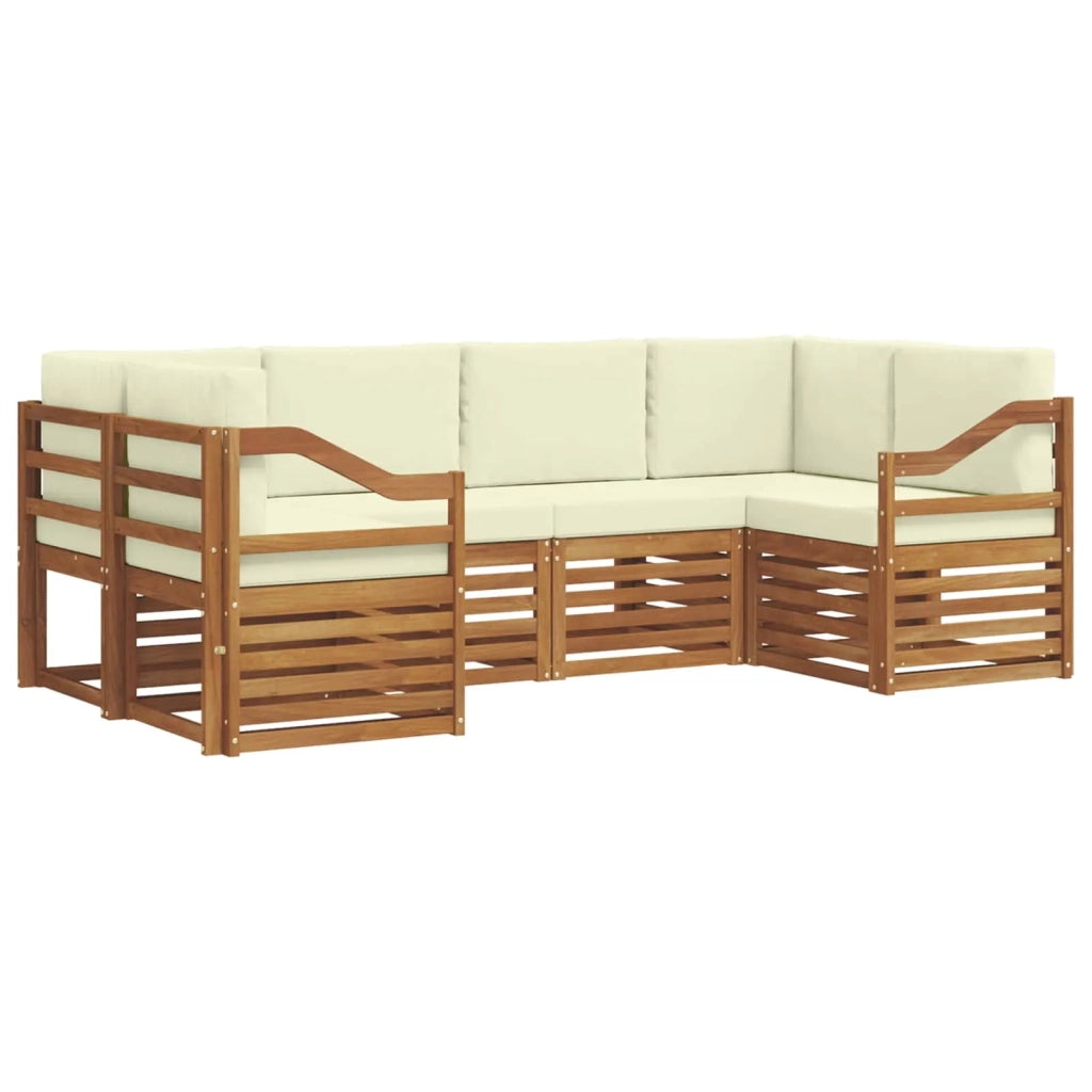 Set divano sezionale con cuscino 6 pcs Naturale e Crema 3375385
