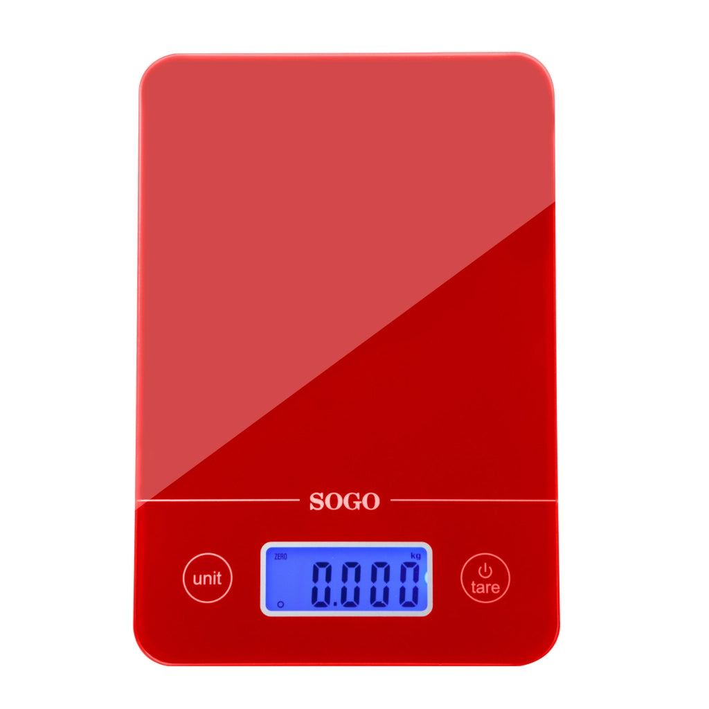 Bilancia elettronica da cucina 5kg, display LCD retroilluminato, 4 unità di peso, funzioni zero e tara - SOGO