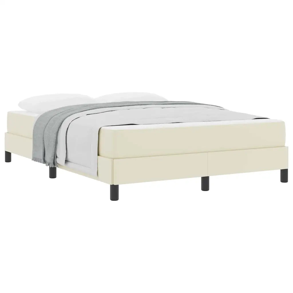 vidaXL Letto con materasso Crema 140 x 200 cm Pelle sintetica