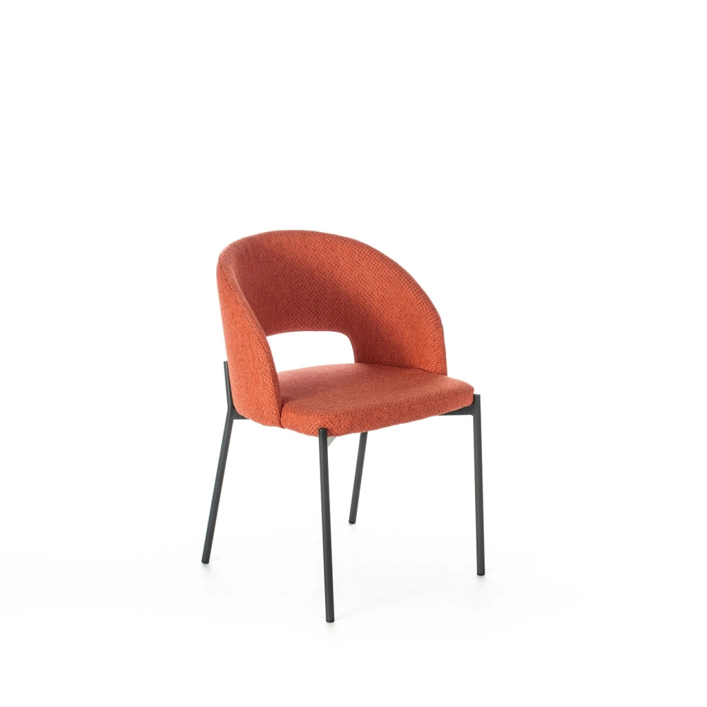 Set 2 Sedie 52x55,5xH78,5 cm in Tessuto Greta Arancio