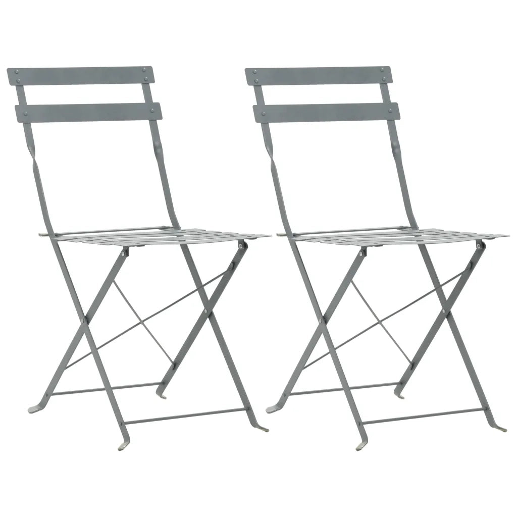 Set da Bistrot 3 pz | Set Salotto da Giardino in Acciaio Grigio