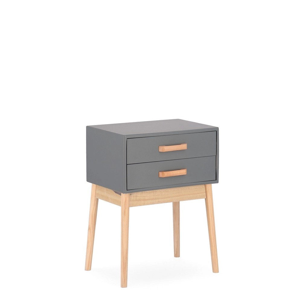 Cassettiera 2 Cassetti Legno Grigio Moderna da Interno - EXCEPTIONAL