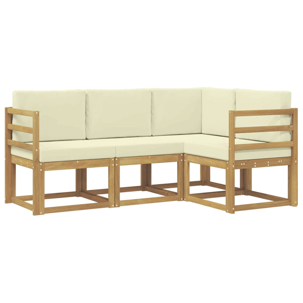 Set di divani da esterno con cuscino 4 pcs Bianco e Crema 3387544