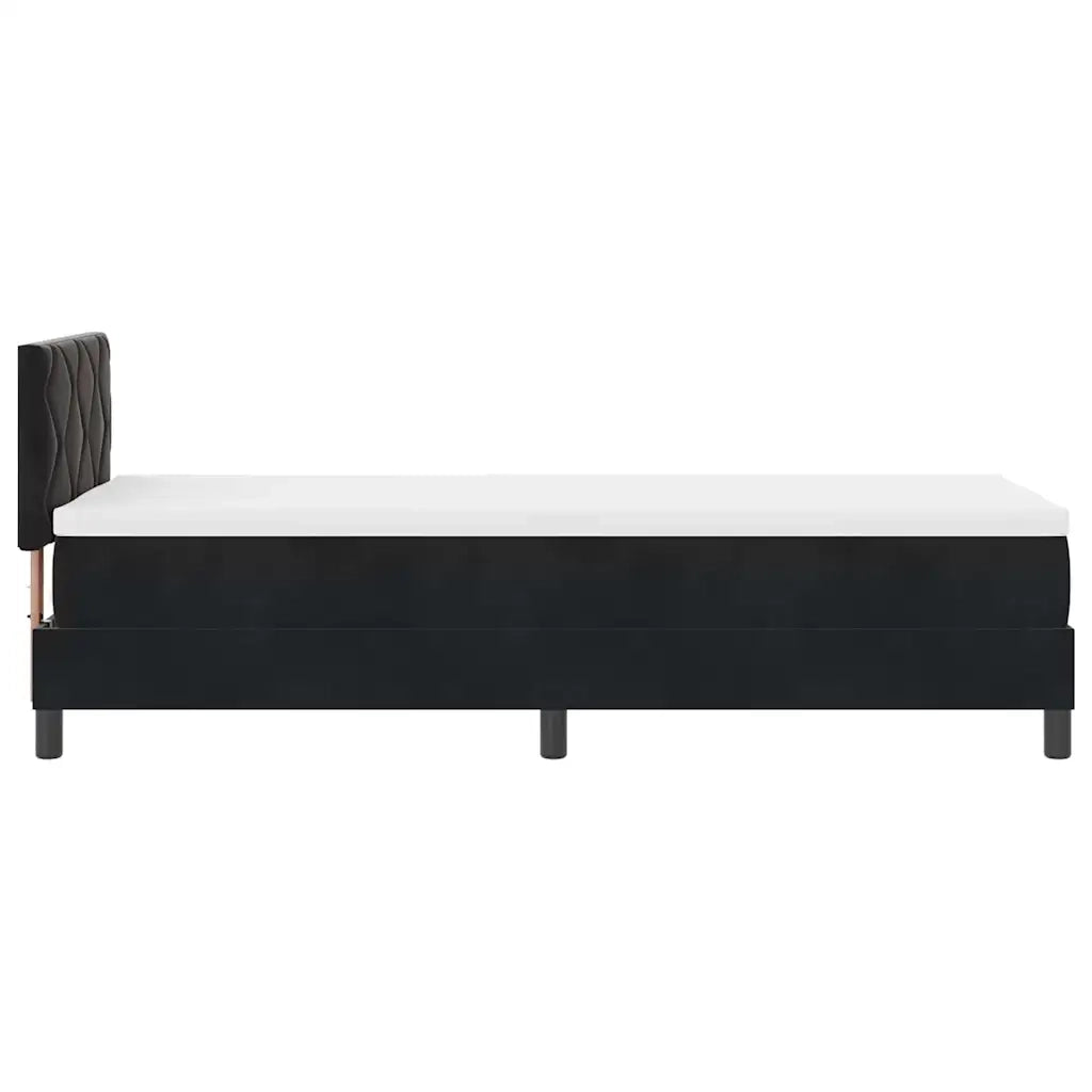 Letto singolo | Letto per adulti | Letto a molle con materasso Nero 80 x 200 cm Velluto