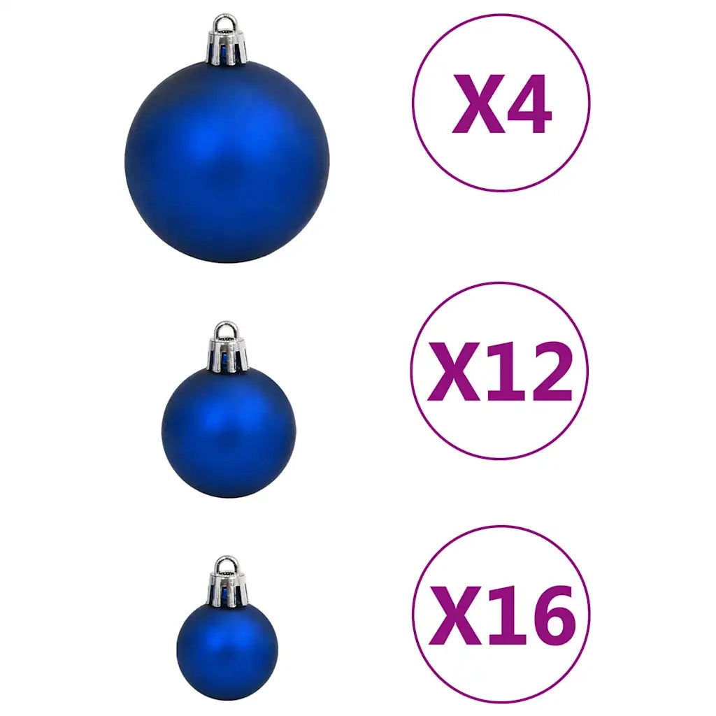 Set Palline di Natale 111 pz Blu in Polistirene 356118