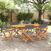 Sedie da Giardino Pieghevoli 6 pz Grigio Scuro in Tessuto 3208914