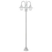 Lampada da terra da giardino E27 220 cm alluminio 3 lanterne bianco 02_0042540