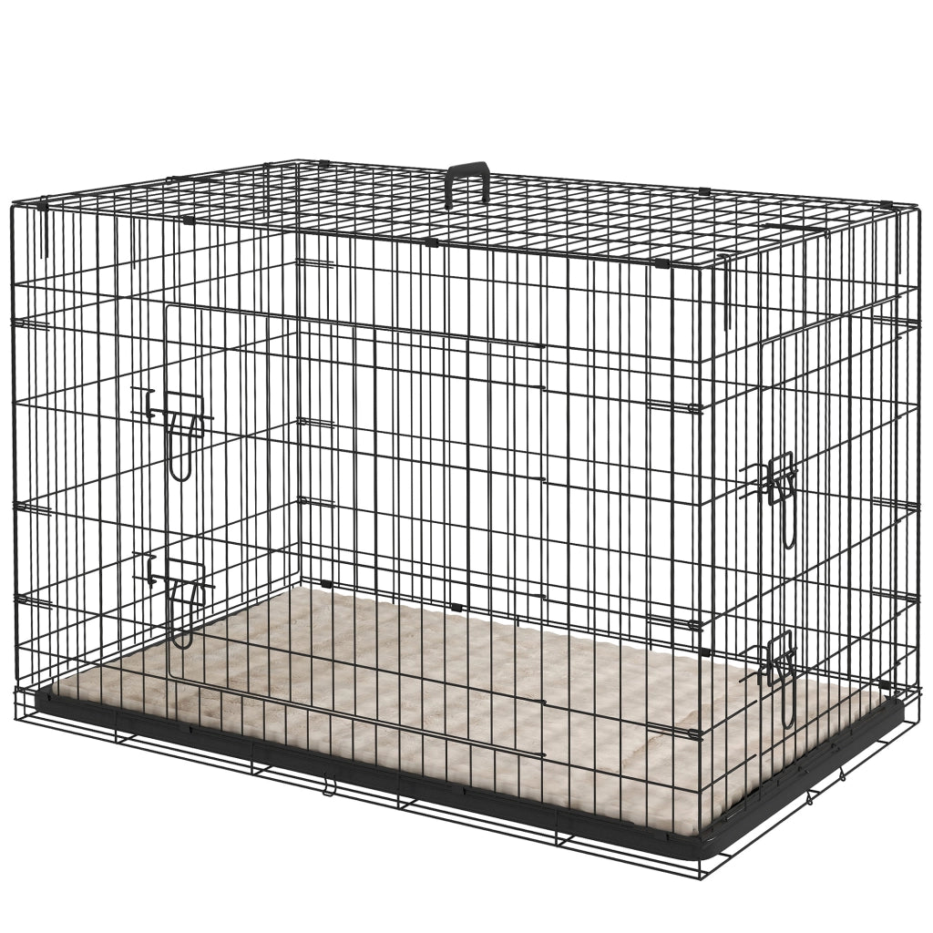 Casetta da trasporto per cani pieghevole con cuscino ¨C zephmum ¨C nero 105x70x75 cm