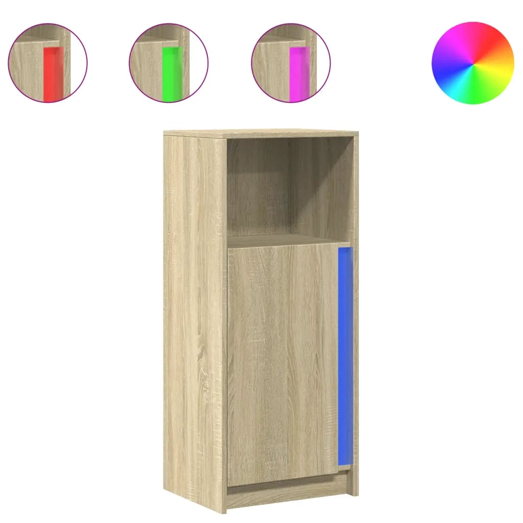 Credenza con LED-Buffet-Armadio da cucina Rovere Sonoma 42,5x34x100 cm Legno Multistrato