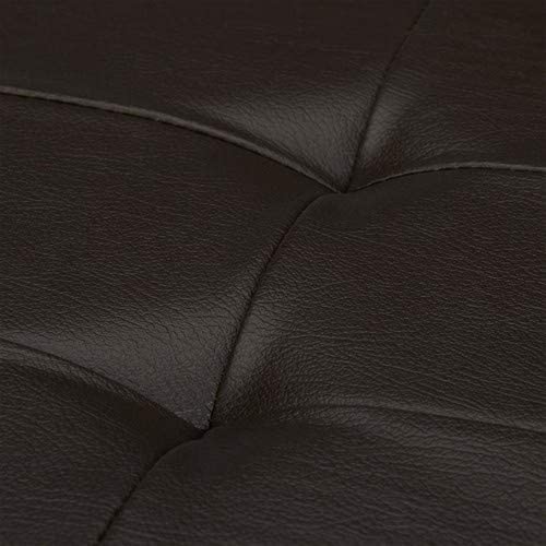 Sgabello pieghevole sintetico pouf contenitore pieghevole pieghevole 114 cm marrone 13_0002807