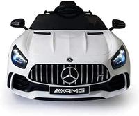 Auto Elettrica Per Bambini 1 Anno Mercedes Elettrica Per Bambini Gt- R Bianca 12 V Con Telecomando e Portelle Apribili