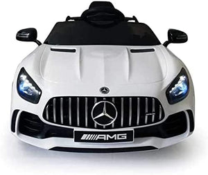 Auto Elettrica Per Bambini 1 Anno Mercedes Elettrica Per Bambini Gt- R Bianca 12 V Con Telecomando e Portelle Apribili