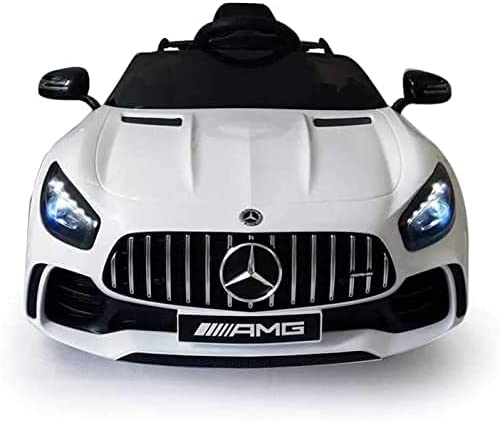 Auto Elettrica Per Bambini 1 Anno Mercedes Elettrica Per Bambini Gt- R Bianca 12 V Con Telecomando e Portelle Apribili