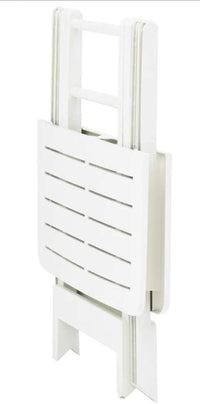 Tavolo Plastica Pieghevole 79x72cm Effetto Legno da Interno E da Giardino colore bianco Tomaino 