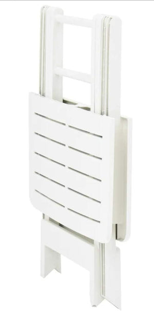 Tavolo Plastica Pieghevole 79x72cm Effetto Legno da Interno E da Giardino colore bianco Tomaino 