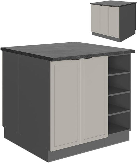 Isola cucina Fame-Line, GrigioBeige, 90 cm senza piano di lavoro