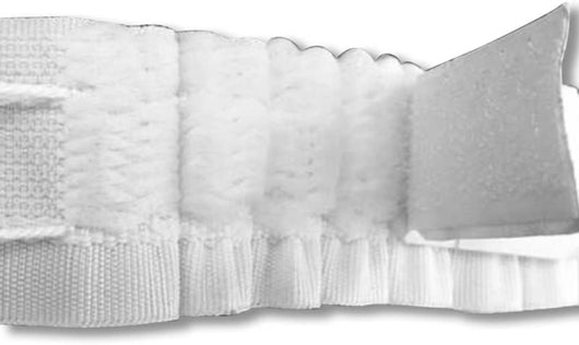 Fettuccia Arricciatenda Velcrata per Tende Mantovane - Nastro Colore Bianco - Vendita al Metro lineare (FET-041 Altezza 3,5CM)