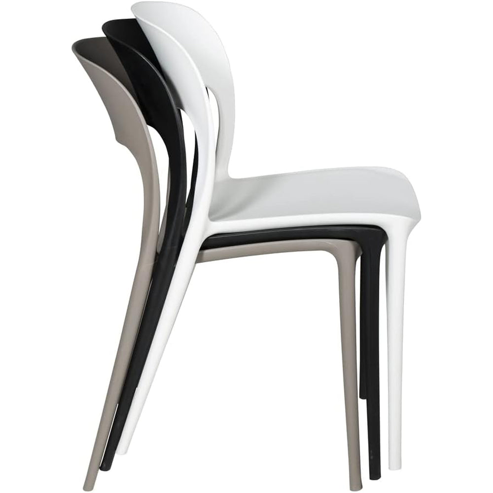 SEDIE IN POLIPROPILENE IMPILABILI 56x48x83cm BIANCHE INTERNO-ESTERNO 6PZ MEB