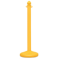 Set di 6 Transenne Delimita Corsie Transenne Separacode, Paletti di Delimitazione Eliminacode, Base Antiscivolo, in Plastica, Divisore di Sicurezza per Interno ed Esterno (Giallo)