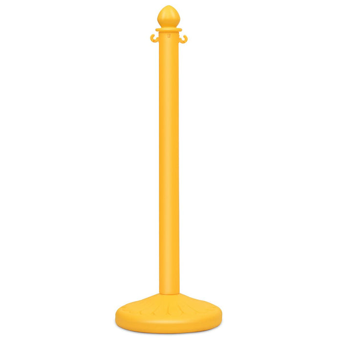 Set di 6 Transenne Delimita Corsie Transenne Separacode, Paletti di Delimitazione Eliminacode, Base Antiscivolo, in Plastica, Divisore di Sicurezza per Interno ed Esterno (Giallo)