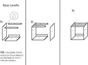 Base per lavello d'appoggio completa di 2 ante spedizione in kit Lunghezza 80 Profondità  55 Altezza 72 esclusi piedini Altezza piedini 10 cm in colore wengè