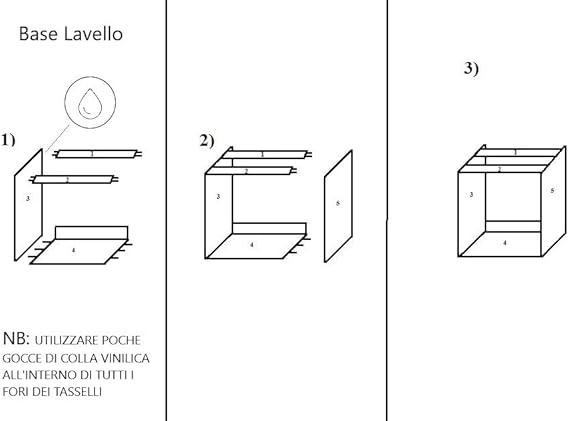Base da lavello d appoggio con Le Seguenti Misure l=80 cm p=55 cm h=72 cm Colore Olmo con spedizione in Kit Senza Ante
