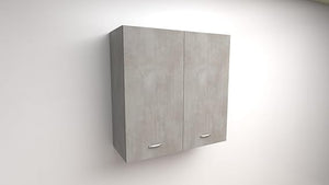 Pensile Scolapiatti H 90X L 90X P 33 Completo Di Scolapiatti In Acciaio Inox. Spedizione In Kit In Colore Cemento