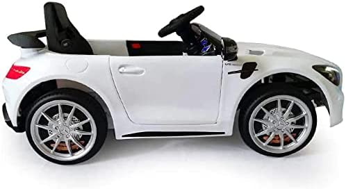 Auto Elettrica Per Bambini 1 Anno Mercedes Elettrica Per Bambini Gt- R Bianca 12 V Con Telecomando e Portelle Apribili