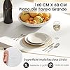Tavolo da Pranzo, Tavolo Moderno per 6-8 Persone con Piano in Finto Marmo e Gambe in Metallo, Tavolllo Rettangolare da per Sala da Pranzo, Soggiorno e Cucina, 160 x 60 x 76 cm, Bianco