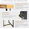 Scrivania per Computer da 120 cm con Cassetto, Scrivania per Ufficio con Struttura in Metallo e Piedini Regolabili, per Studio e Soggiorno, 120 x 55 x 75 cm (Naturale)