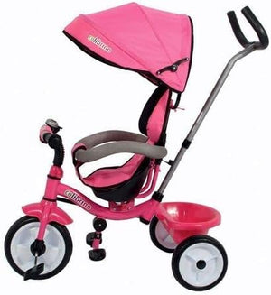 Triciclo Bambini 1 anno Passeggino Fronte Mamma e Strada Leggero | Treciclo Regolabile Bimbo Bimba 9 mesi Colibrino Rosa