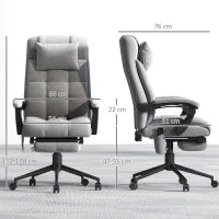 Sedia da Ufficio Reclinabile e Riscaldante con 6 Punti Massaggio e 5 Modalità, Grigio