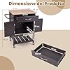 Carrello da Cucina con Cassetto, Isola da Cucina con 2 Ante Vassoio Inferiore e Porta Asciugamani, Carrello con Ruote per Sala da Pranzo Soggiorno Bar, 73x48x90 cm (Marrone)