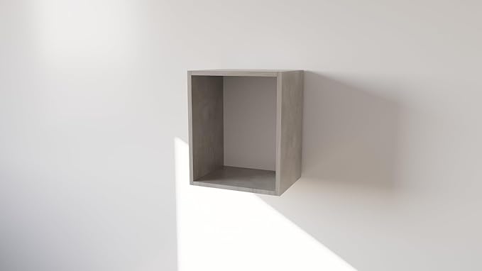 Pensile Cucina  in Legno Nobilitato Cemento Mobile Alto con 1 Anta, Pensile Componibile Moderno Made in Italy (H48XL40XP33cm)