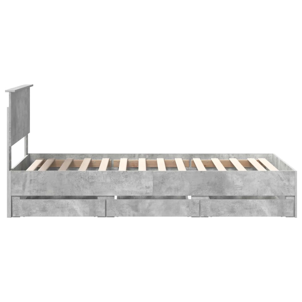 Struttura del letto con cassetto Grigio cemento 90 x 200 cm 3410745