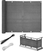Recinzione di Cinta per Giardino 0,9 × 5 m Rete di Protezione 130 g/m² - Rete UV-Resistente, Rete Resistente alla Lacerazione, Rete di Protezione dal Vento con Cavi per Cerniere e Ochetti (Grigio)