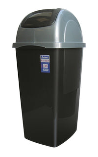 Pattumiera Antracite Con Coperchio Basculante Europa Litri 65 35X39X77 Cm - Bama