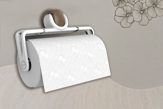 Dispenser Porta Rotolo Maxi Regolabile Fissaggio A Ventosa O Viti Bama - Bama