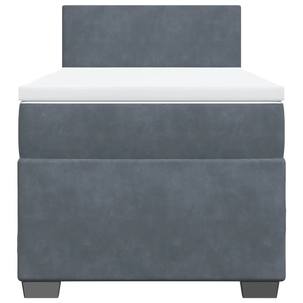 Giroletto a Molle con Materasso Grigio Scuro 80x200 cm Velluto 3286157