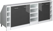 Set di mobili sottotetto Rion, Antracite lucido, 210 cm Set di 5 carcasse armadio profondità 60 cm, adatto per il salvaspazio sotto tetti spioventi