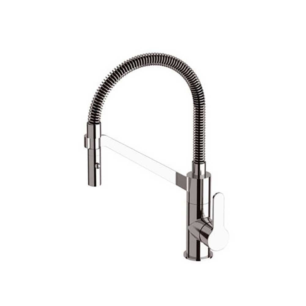 Miscelatore monocomando lavello di design con flessibile nero - serie winner