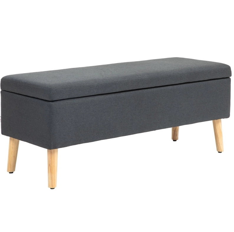 Panca imbottita contenitore 110 cm grigio scuro