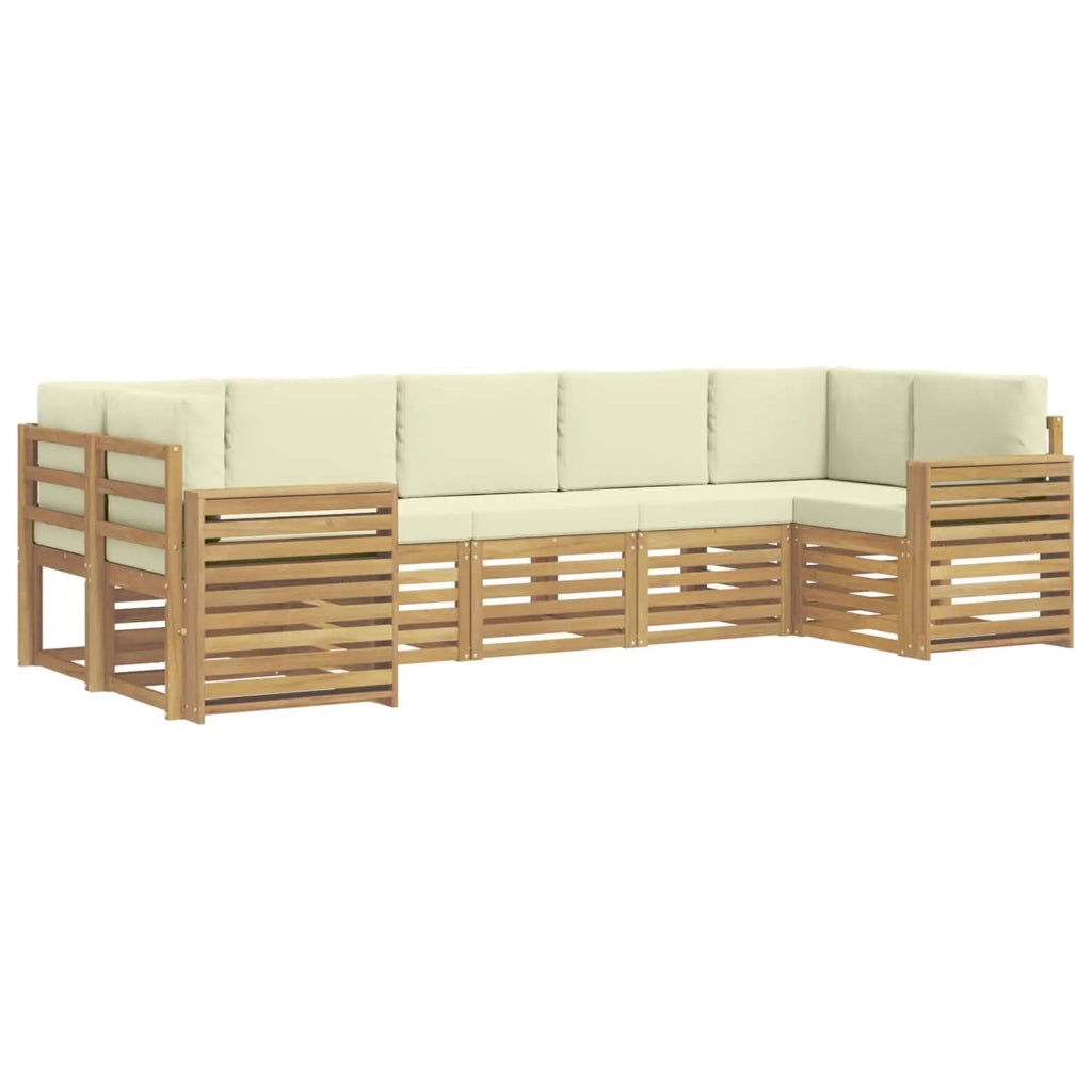 Set di divani da esterno 7 pcs Bianco e Crema 3392440