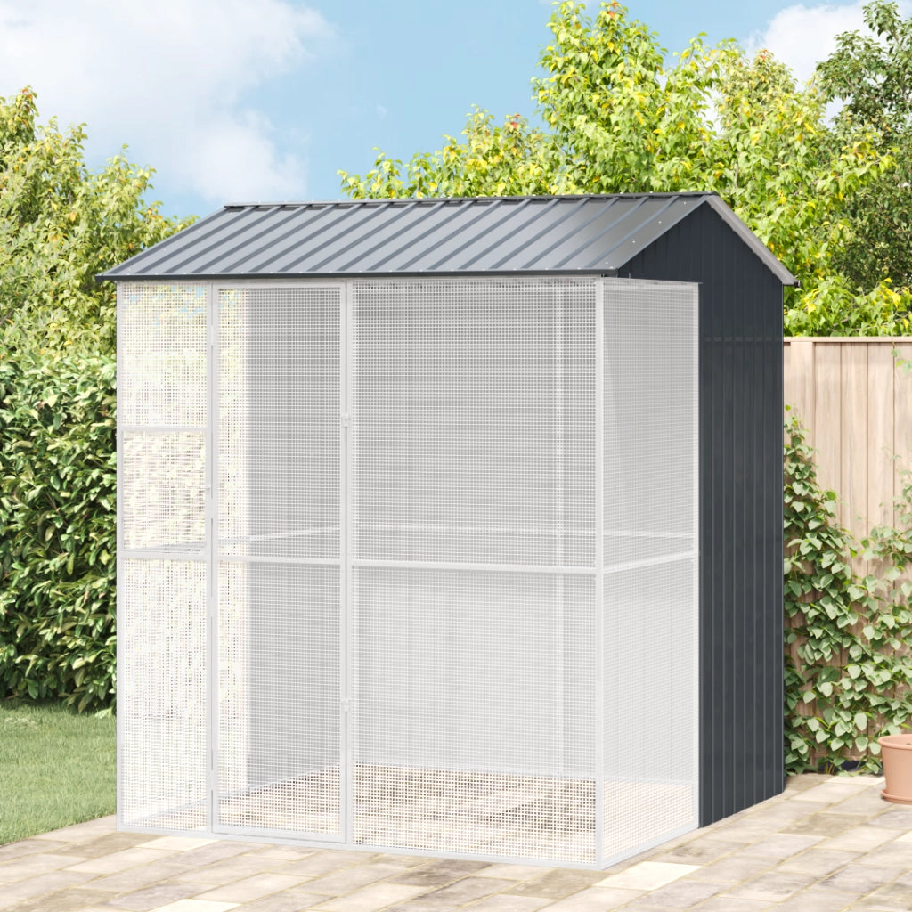 Gabbia per Uccelli Antracite 215x210x247 cm in Acciaio