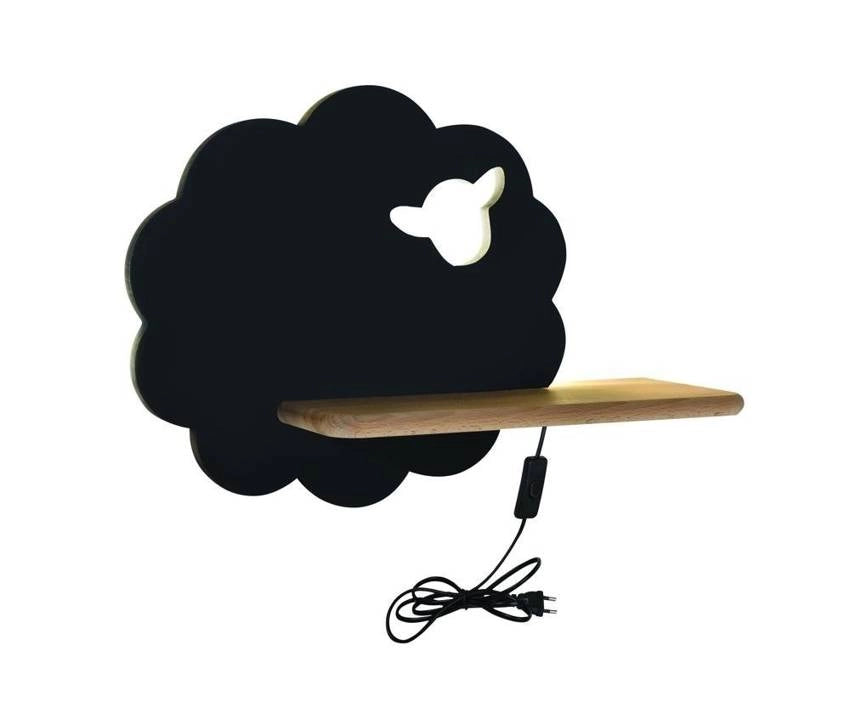 Applique Candellux Sheep nero/legno LED 4W 4000K 250lm